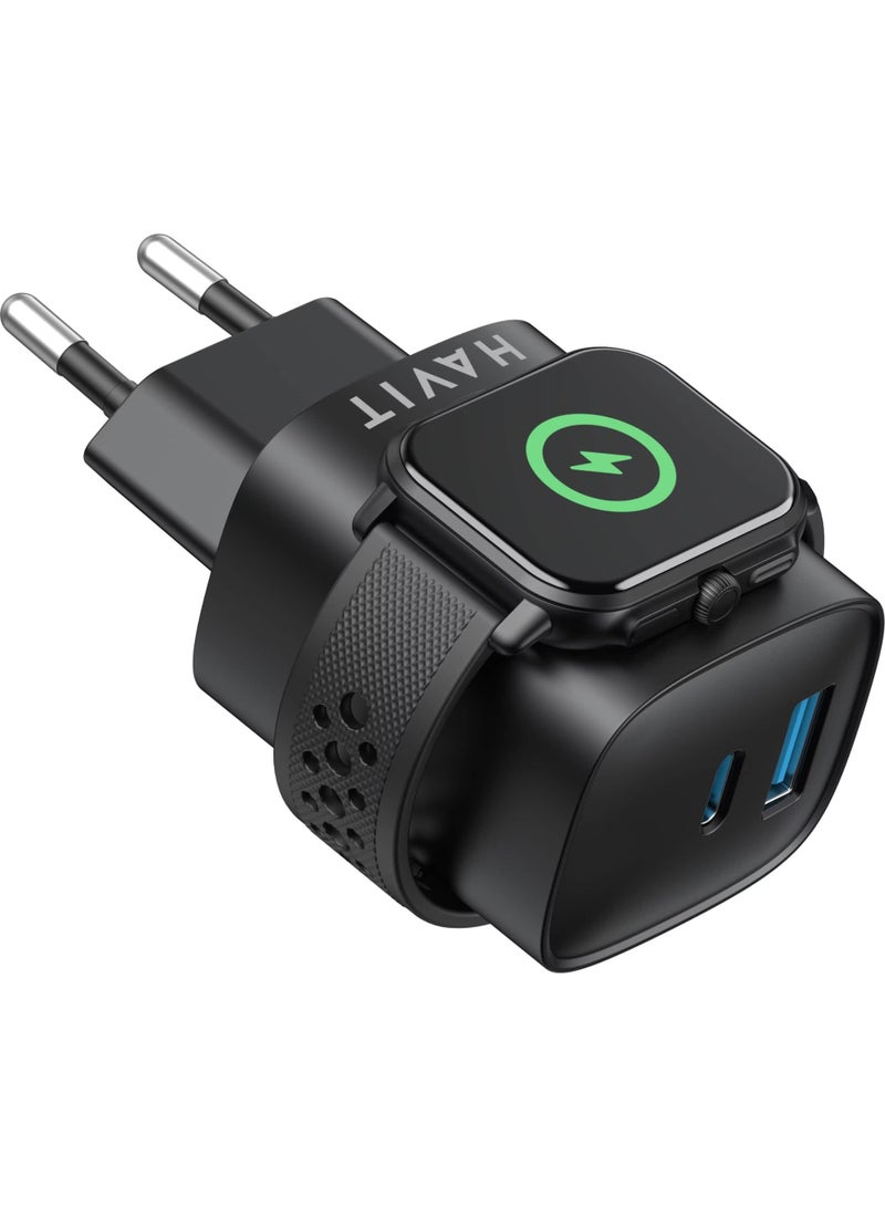 هافيت شاحن حائط سريع الشحن HAVIT UC132 EU 22W USB-C & USB-A – محول طاقة ثنائي المنفذ - Image 4
